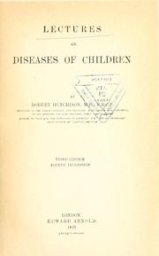 Cover of: Lectures on diseases of children