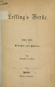 Cover of: Lessings Werke