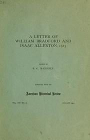 Cover of: letter of William Bradford and Isaac Allerton, 1623.