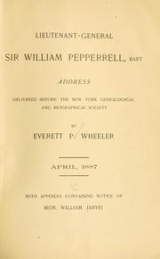 Cover of: Lieutenant-General Sir William Pepperrell, bart.