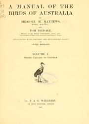 Cover of: manual of the birds of Australia