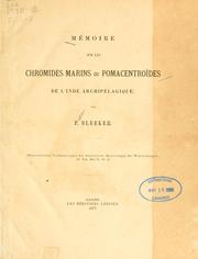 Cover of: Memoire sur les chromides marines ou pomacentroïdes de l'inde archipélagique
