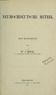 Cover of: Neuhochdeutsche Metrik: ein Handbuch.
