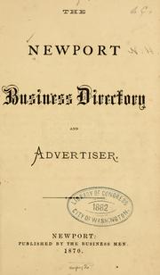 Cover of: The Newport business directory and advertiser. by 