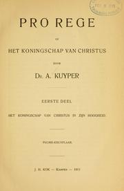 Cover of: Pro rege by Abraham Kuyper