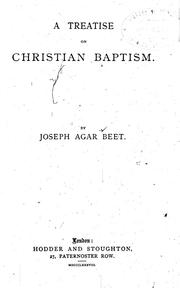 Cover of: A treatise on Christian baptism