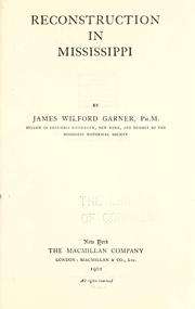 Cover of: Reconstruction in Mississippi by James Wilford Garner