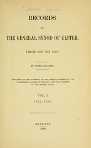 Cover of: Records of the General Synod of Ulster by Presbyterian Church in Ireland. Synod of Ulster.