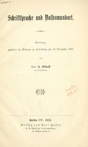 Cover of: Schriftsprache und Volksmundart.