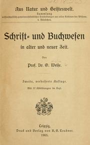 Cover of: Schrift- und buchwesen in alter und neuer zeit.