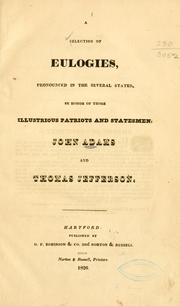 Cover of: A selection of eulogies, pronounced in the several states |