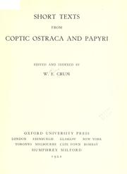 Cover of: Short texts from Coptic ostraca and papyri.