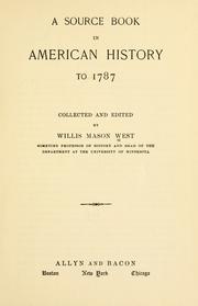 Cover of: A source book in American history to 1787