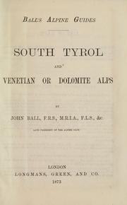 Cover of: South Tyrol and Venetian or Dolomite Alps