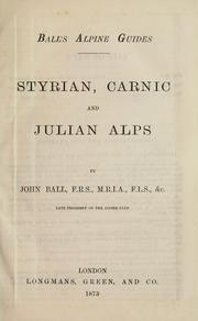 Cover of: Styrian, Carnic and Julian Alps