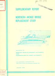 Cover of: Supplementary report: northern avenue bridge replacement study.