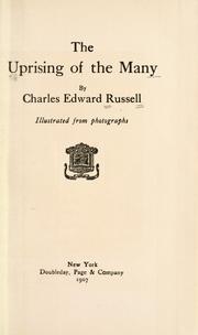 Cover of: The uprising of the many