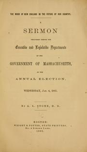 Cover of: work of New England in the future of our country.