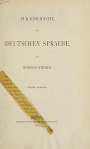 Cover of: Zur Geschichte der deutschen Sprache.