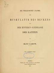 Cover of: Zur vergleichenden Anatomie: der Muskulatur des Beckens und der hinteren Gliedmasse der Ratiten