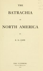 Cover of: Batrachia of North America
