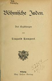 Cover of: Böhmische Juden: drei Erzählungen.