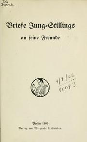 Cover of: Briefe Jung-Stillings an seine Freunde.