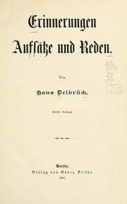 Cover of: Erinnerungen, Aufsätze und Reden