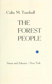 The forest people by Colin M. Turnbull