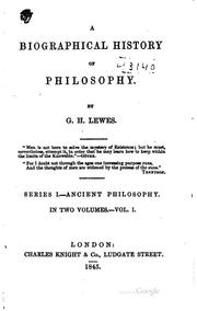 Cover of: A biographical history of philosophy.