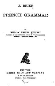 Cover of: A brief French grammar