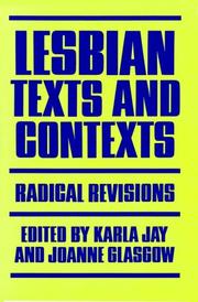 Cover of: Lesbian texts and contexts