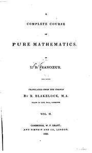 Cover of: A complete course of pure mathematics.