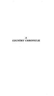 Cover of: A country chronicle
