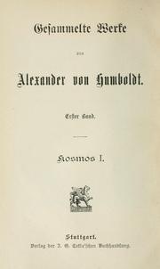 Cover of: Gesammelte werke von Alexander von Humboldt