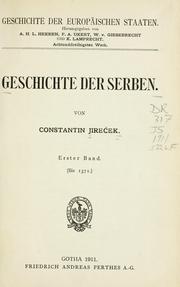 Cover of: Geschichte der Serben. by Josef Konstantin Jireček