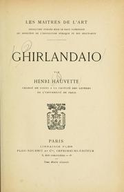 Cover of: Ghirlandaio by Henri Hauvette