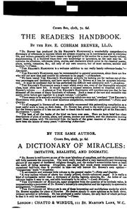 Cover of: A dictionary of miracles: imitative, realistic, and dogmatic