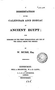 Cover of: A Dissertation On The Calendar And Zodiac Of Ancient Egypt