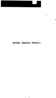 Cover of: After death--what?