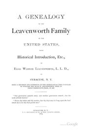Cover of: A genealogy of the Leavenworth family in the United States