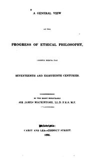 Cover of: general view of the progress of ethical philosophy