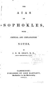Cover of: The Aias of Sophokles