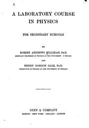 Cover of: laboratory course in physics for secondary schools