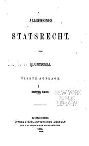 Cover of: Allgemeines staatsrecht.