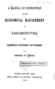 Cover of: manual of instruction for the economical management of locomotives: for locomotive engineers and firemen.