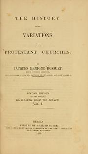 Cover of: history of the variations of the Protestant churches