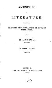 Cover of: Amenities of literature, consisting of sketches and characters of English literature.
