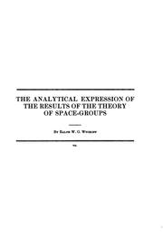 Cover of: analytical expression of the results of the theory of space-groups