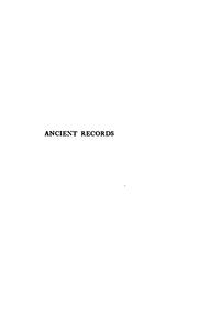 Cover of: Ancient records of Egypt: historical documents from the earliest times to the Persian conquest